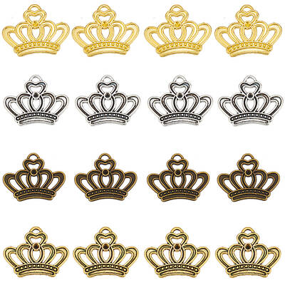 64Pcs 4 Colors Alloy Pendant Rhinestone Settings for Enamel