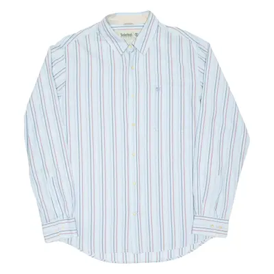 TIMBERLAND Mens Shirt Blue Striped Long Sleeve XL