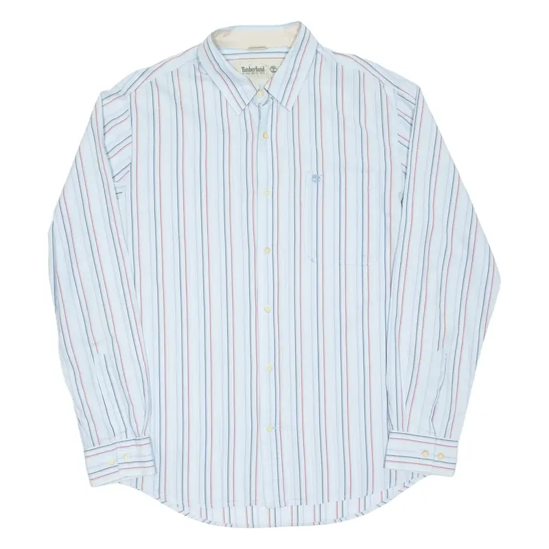 TIMBERLAND Mens Shirt Blue Striped Long Sleeve XL