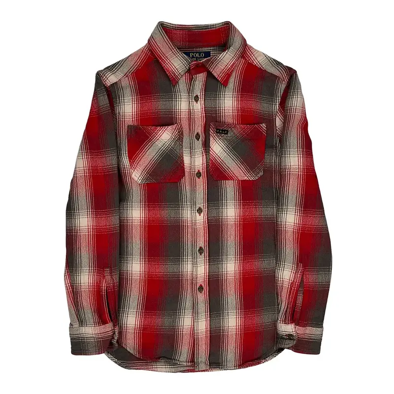 Ralph Lauren Checked Flannel Shirt - Small Red Cotton