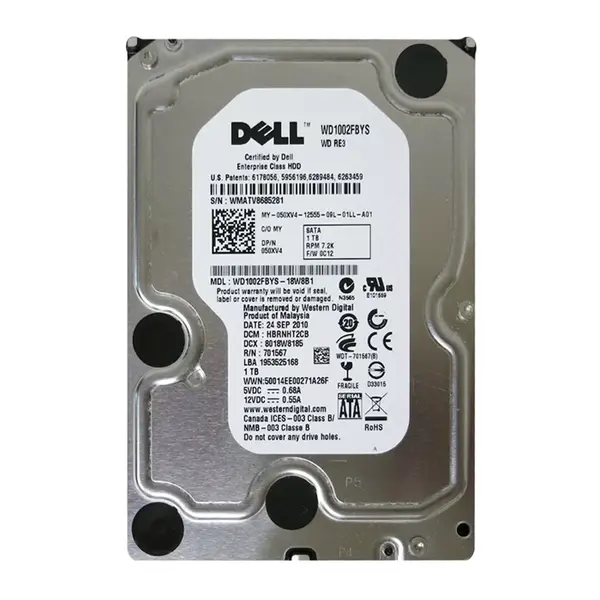 O50XV4 Dell 1TB 7200RPM SATA 3Gb/s Hot-Pluggable 3.5-Inch Hard Drive for PowerEdge Server & PowerVault Storage Array