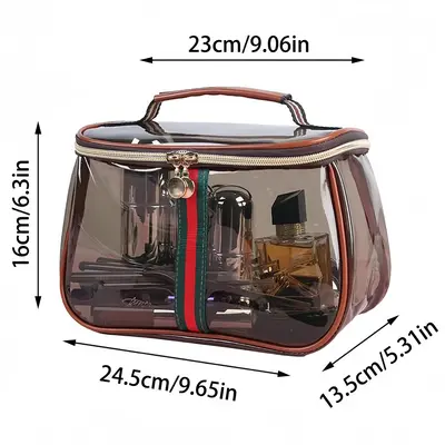New Retro Vintage Vanity Bag, 1 Count Waterproof Transparent Travel Organizer, Cosmetic Storage Bag for Toiletries & Cosmetic...