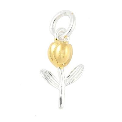 925 Sterling Silver Tulip Flower Charms
