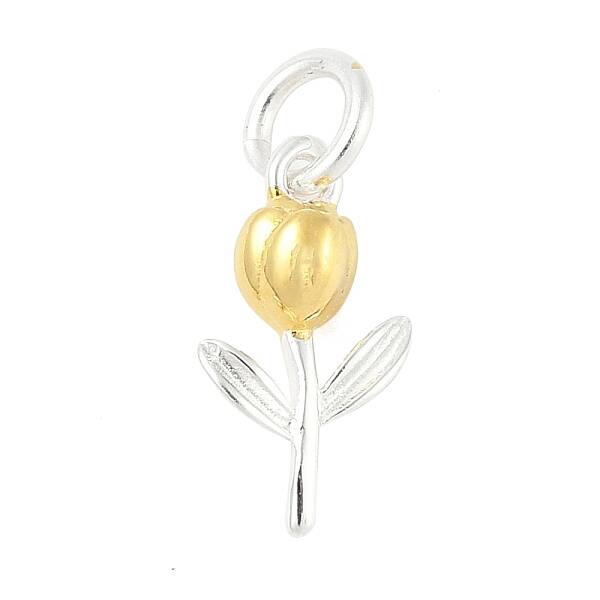 925 Sterling Silver Tulip Flower Charms