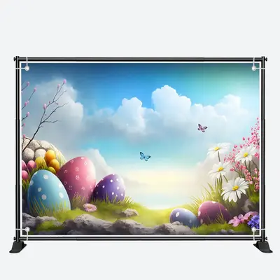 Wild Blue Sky Cloud Butterfly Eggs Easter Backdrop - Aperturee