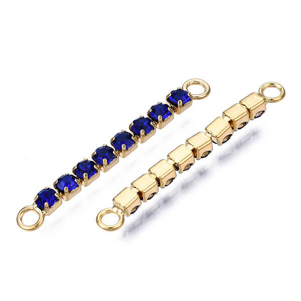 Brass Pave Rhinestone Chain Connector Charms