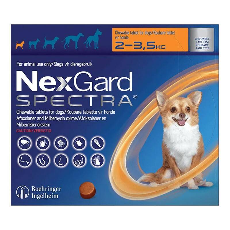 Nexgard Spectra For Xsmall Dogs (4.4-7.7 Lbs) Orange 3 Pack