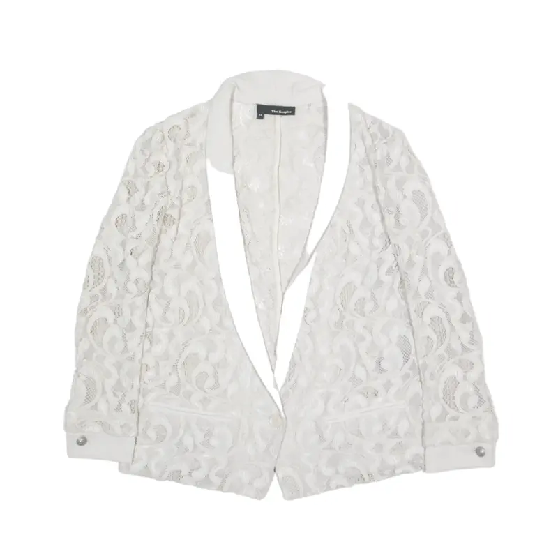 THE KOOPLES Lace Blazer Jacket White Floral Womens S