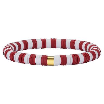 Polymer Clay Heishi Surfer Stretch Bracelet with 304 Stainless Steel Beaded