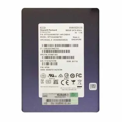 870667-003 HP 960GB SATA 6Gb/s Read Intensive 2.5-inch Solid State Drive