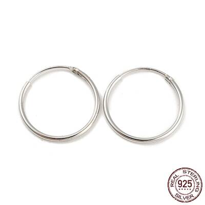 Rhodium Plated 925 Sterling Silver Huggie Hoop Earring Findings