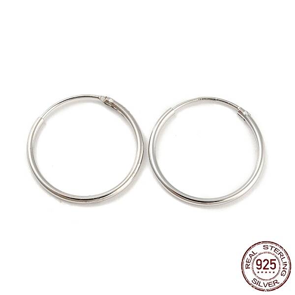 Rhodium Plated 925 Sterling Silver Huggie Hoop Earring Findings