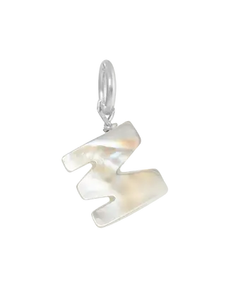 MOP Letter Charm | Metal Color: Silver | Letter: M