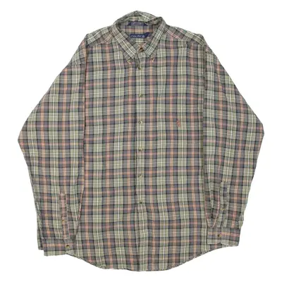 NAUTICA Mens Shirt Green Check Long Sleeve XL