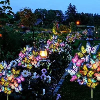 Butterfly Design Solar Garden Light, 1 Count Outdoor Waterproof Decorative Solar Light, Mother's Day Gift Decorative Solar Li...