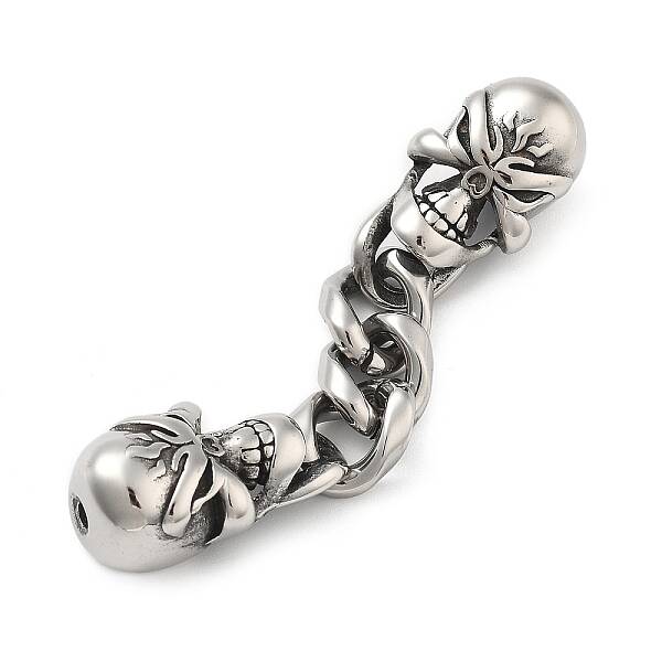 304 Stainless Steel Halloween Skull Chain Connector Charms