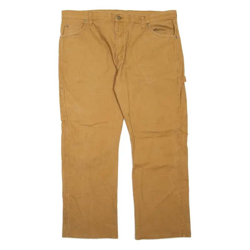 DICKIES Carpenter Workwear Mens Jeans Beige Regular Straight W38 L30
