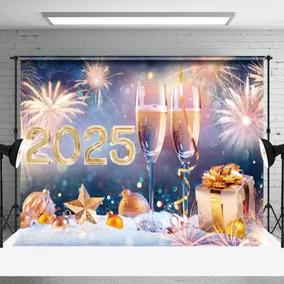 Aperturee Champagne 2025 Celebration Gift New Year Backdrop - Aperturee