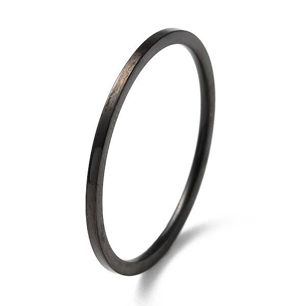 Ion Plating(IP) 304 Stainless Steel Simple Plain Band Finger Ring for Women Men
