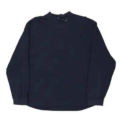 Nike Long Sleeve T-Shirt - Large Navy Cotton