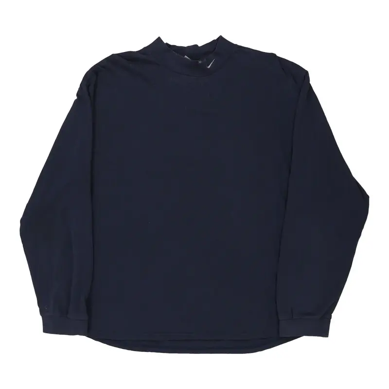 Nike Long Sleeve T-Shirt - Large Navy Cotton