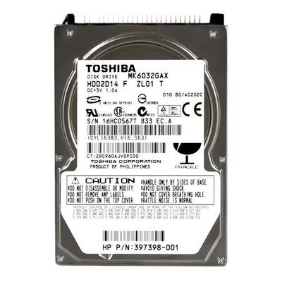 397398-001 HP 60GB IDE Ultra ATA/100 (ATA-6) 5400 2.5-inch Hard Drive