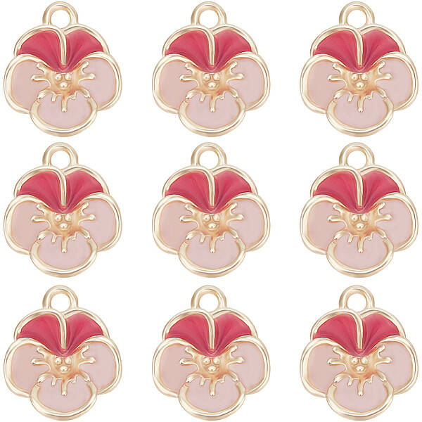 12Pcs Brass Enamel Charms
