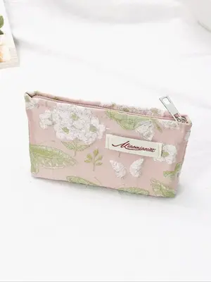 All Over Print Portable Makeup Bag, Fashion Cosmetic Storage Bag for Women, Vintage Elegant Small Make-up Bag for Daily Outd...