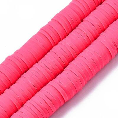 Flat Round Handmade Polymer Clay Beads