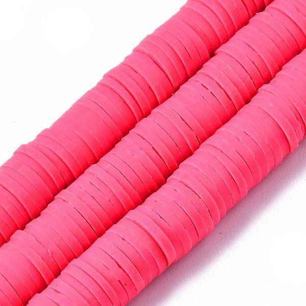Flat Round Handmade Polymer Clay Beads