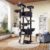 SHA CERLIN 81in Multi-Level Tall Cat Tree Tower for Indoor Kitties/Larger Cat Condo Furniture with Hammock/Cozy Pussycat Perc...