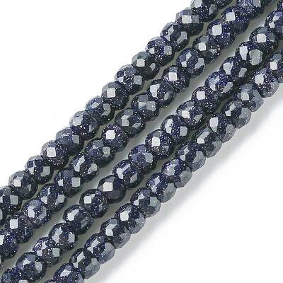 Synthetic Blue Goldstone Beads Strands