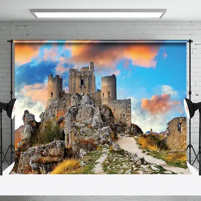 Ancient Rocca Calascio Castle Ruins Photo Backdrop - Aperturee