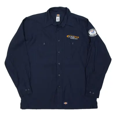 DICKIES Pyle People Deliver Mens Worker Shirt Blue Long Sleeve L