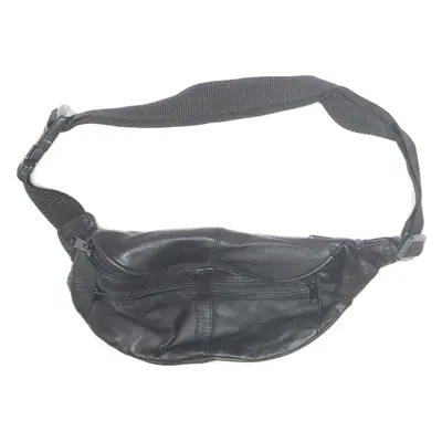 Womens Bum Bag Black Leather 90s