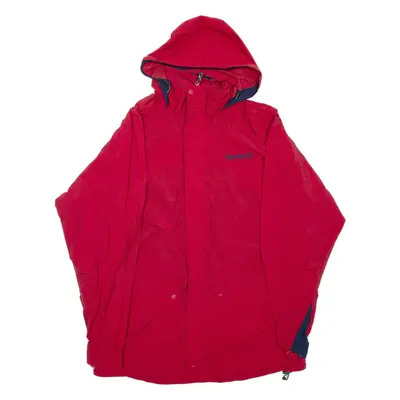 TIMBERLAND Mens Rain Jacket Red Nylon Hooded M