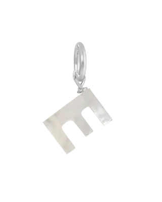 MOP Letter Charm | Metal Color: Silver | Letter: E