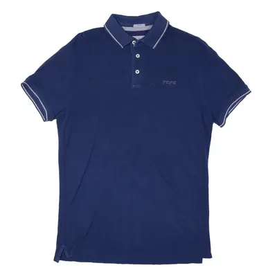 PEPE JEANS Slim Polo Shirt Blue Short Sleeve Mens M