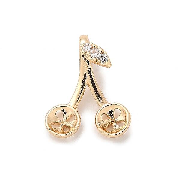 Brass Micro Pave Clear Cubic Zirconia Pendant Cabochon Settings