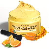 4 pcs Vitamin C + Turmeric Clay 10-Second Glow-Up Facial Skincare Cream-Banish Dark Spots, Control Oil, & Gentle Pore Radianc...
