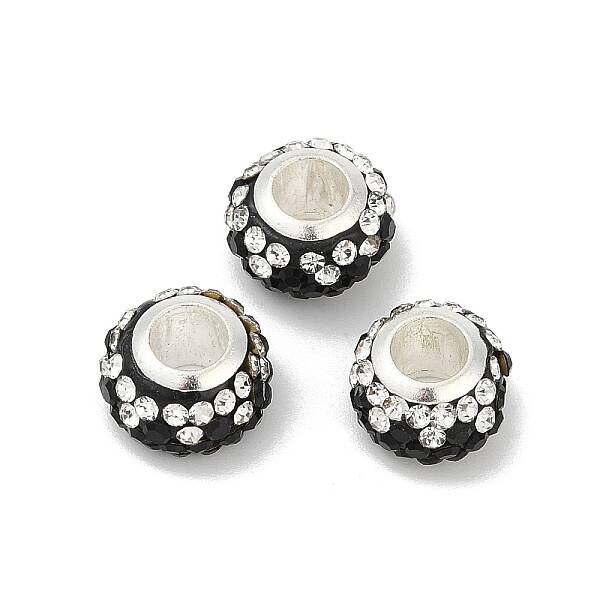 Alloy Rhinestone Clay Pave Beads