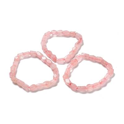 Natural Rose Quartz Nugget Beaded Stretch Bracelet