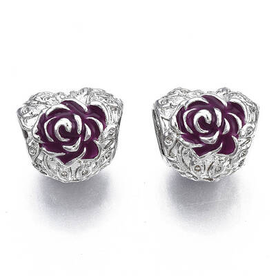 Rack Plating Alloy Enamel European Beads