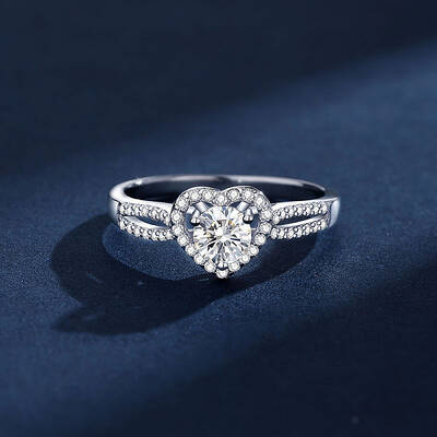 Rhodium Plated 925 Sterling Silver Micro Pave Cubic Zirconia Finger Rings for Women