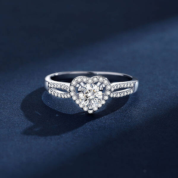 Rhodium Plated 925 Sterling Silver Micro Pave Cubic Zirconia Finger Rings for Women