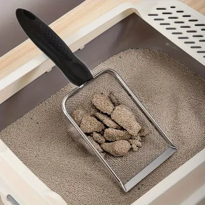 Stainless Steel Pet Litter Scoop, Efficient Litter Pellets Scoop for Easy Dog and Cat Waste Removal, Durable and Easy To Clea...