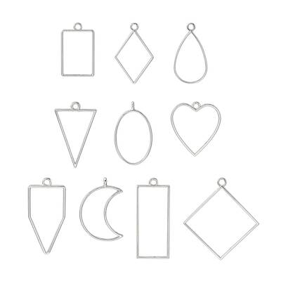 10Pcs Alloy Open Back Bezel Pendants
