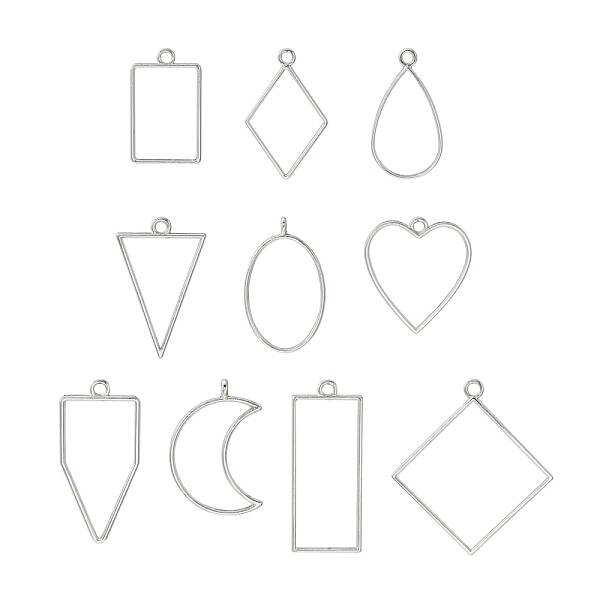 10Pcs Alloy Open Back Bezel Pendants