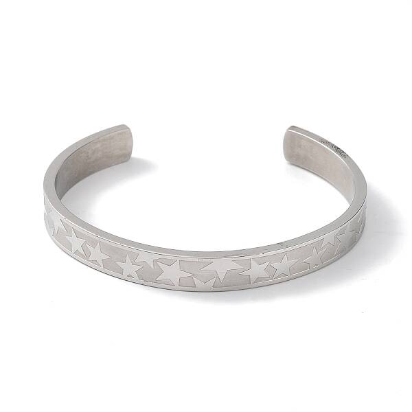 Non-Tarnish 304 Stainless Steel Star Cuff Bangles