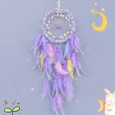 Woven Web/Net with Feather Decorations